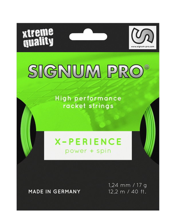 Signum Pro Tennissaite X-Perience (Haltbarkeit+Spin) grün 12m Set